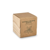 Zestaw drewnianych doniczek FSC – bazylia