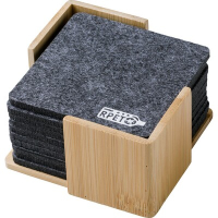 Zestaw filcowych podkładek RPET, 10 szt. szary