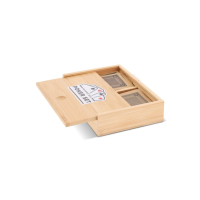 Zestaw kart do gry w bambusowym pudełku, drewniany