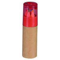 Zestaw kredek, temperówka czerwony