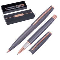 Zestaw piśmienny długopis i pióro kulkowe CrisMa GEORGIA, ciemnoszary