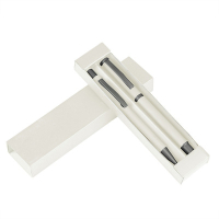 Zestaw piśmienny, długopis i pióro kulkowe | Elliot biały