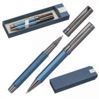 Zestaw piśmienny długopis i pióro kulkowe Mark Twain, granatowy