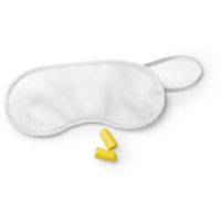 Zestaw podróżny, maska na oczy, zatyczki do uszu biały