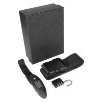 Zestaw podróżny Mauro Conti, cyfrowa waga do bagażu, pas do walizki, kłódka podróżna | Abigail czarny