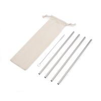 Zestaw słomek ROKKO srebrny