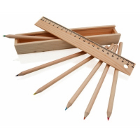 Zestaw szkolny, piórnik drewno