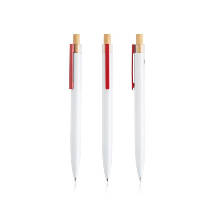 Aluminiowy długopis z recyklingu z bambusowym detalem / Alumo