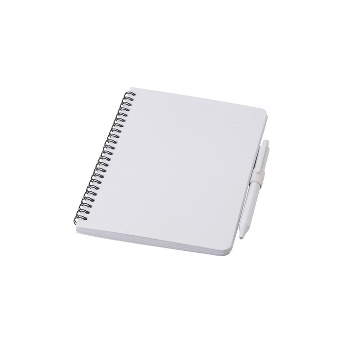 Antybakteryjny notatnik ok. A5 z długopisem biały