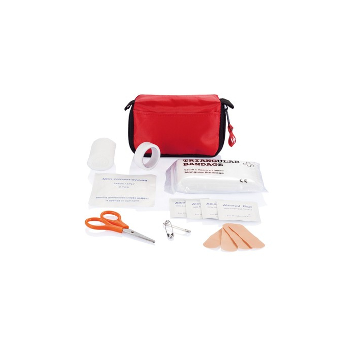 Apteczka w pokrowcu, 7 el. czerwony, biały