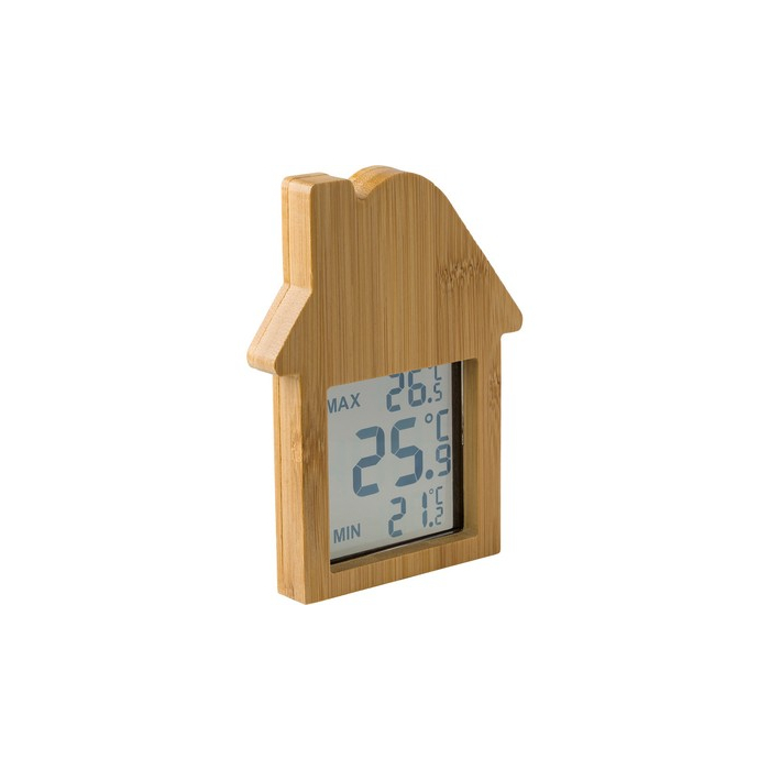 Bambusowa stacja pogodowa "domek" brązowy