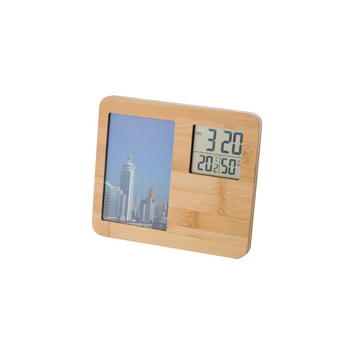 Bambusowa stacja pogodowa, ramka do zdjęć brązowy