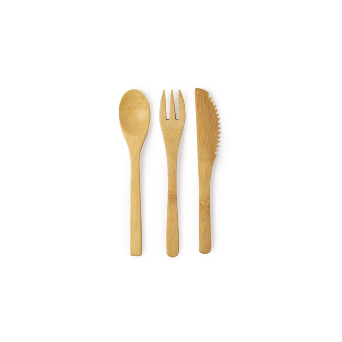 Bambusowe sztućce brązowy