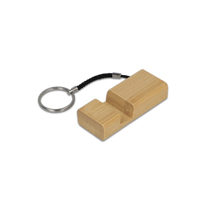 Bambusowy brelok z uchwytem na telefon