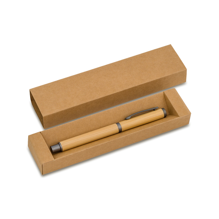 Bambusowy długopis w pudełku Machino, beżowy
