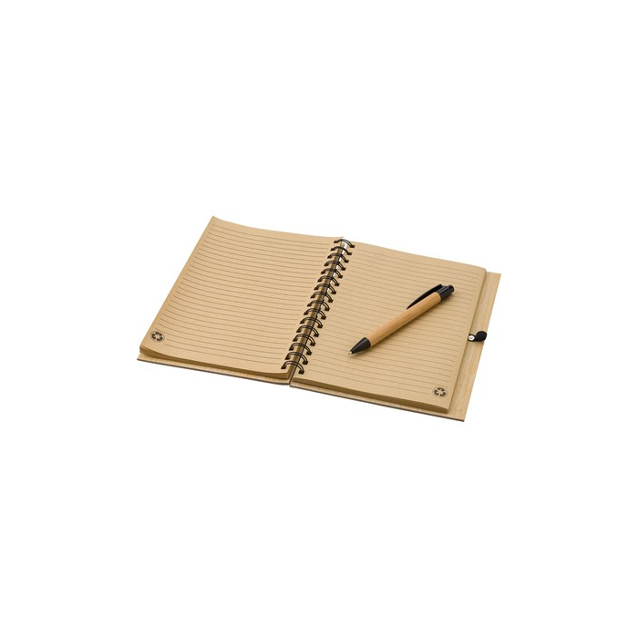 Bambusowy notatnik A5, długopis drewno