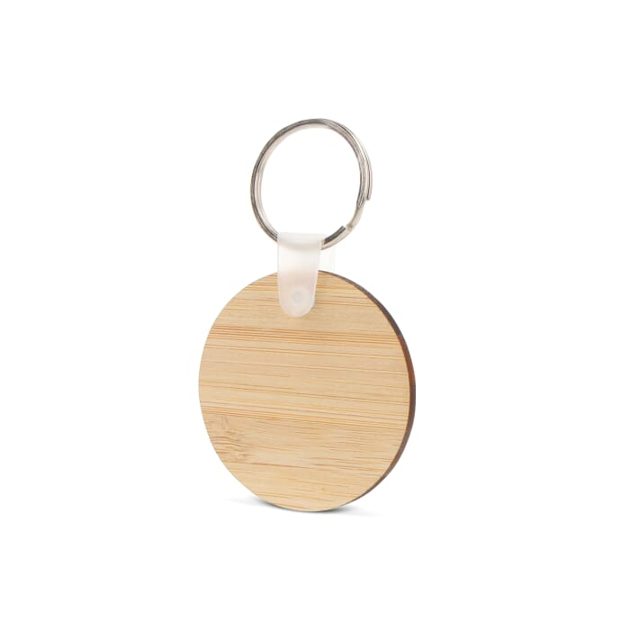 Bambusowy okrągły brelok do kluczy, naturalny