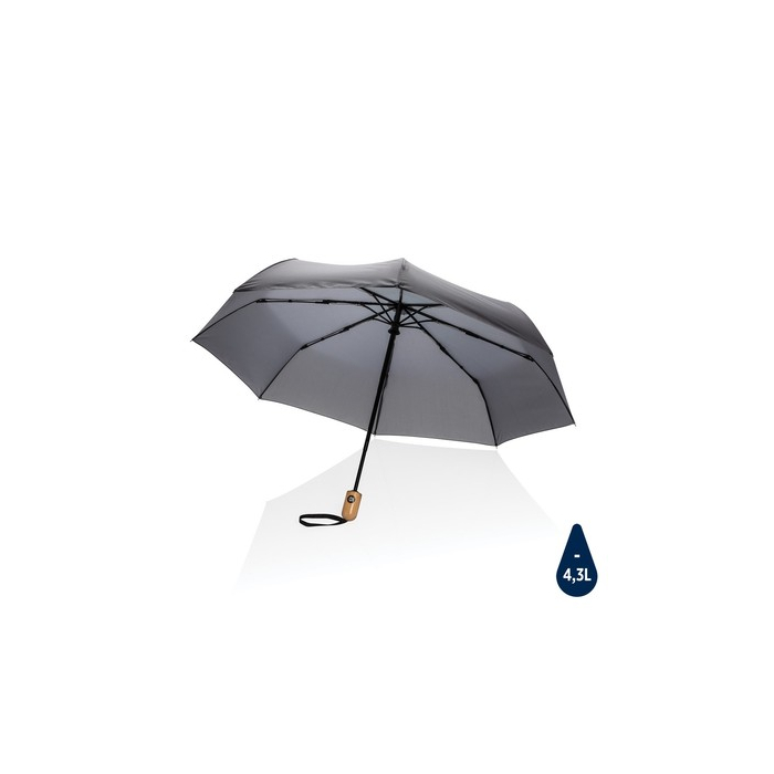 Bambusowy parasol automatyczny 21" Impact AWARE™ rPET antracytowy