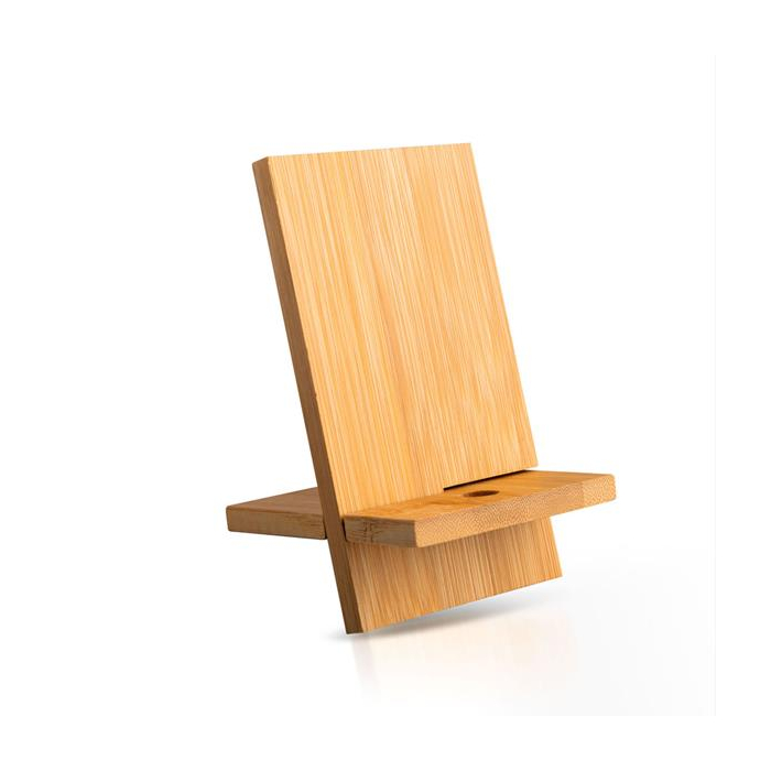 Bambusowy stojak a telefon z gniazdem na kabel / Bambell