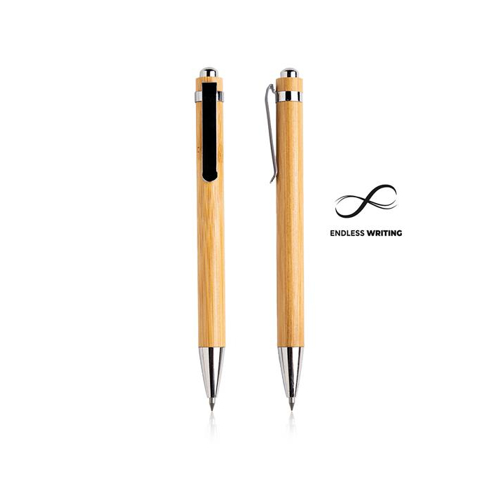 Bambusowy wieczny ołówek z metalowym klipem / Bamfinit