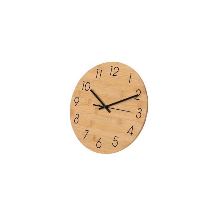 Bambusowy zegar ścienny beżowy