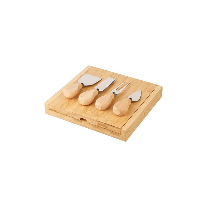 Bambusowy zestaw do sera brązowy