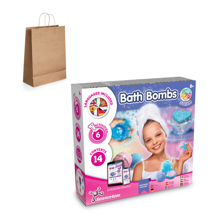 Bath Bombs Kit III. Gra edukacyjna dostarczana z papierową torebką prezentową (115 g/m²)
