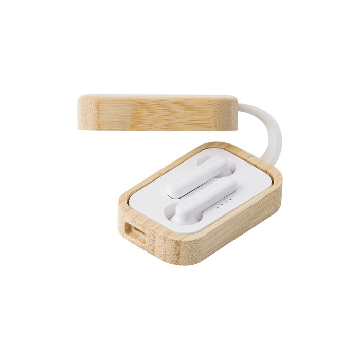 Bezprzewodowe słuchawki douszne drewno