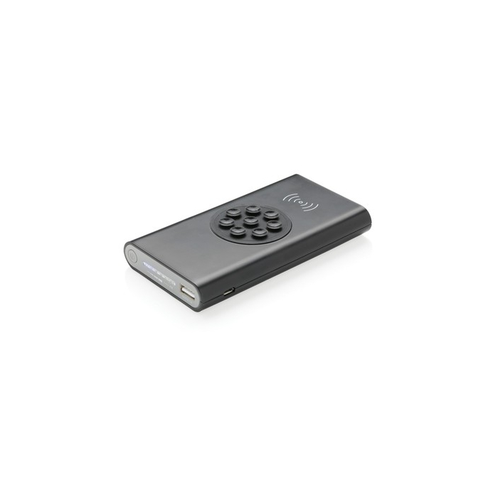 Bezprzewodowy power bank 8000 mAh z przyssawką czarny