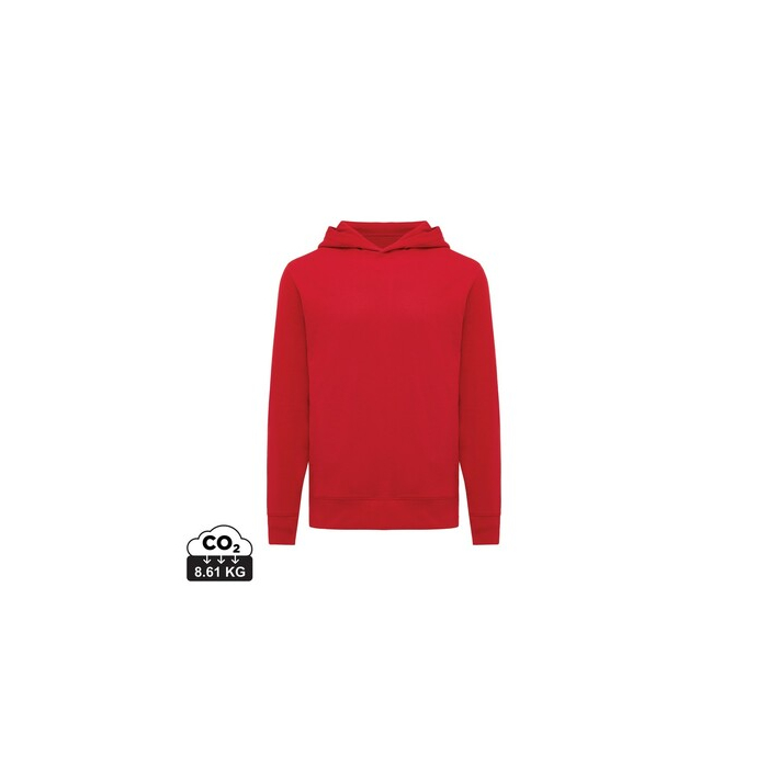 Bluza z kapturem i kieszeniami Iqoniq Yengo z bawełny z recyklingu czerwony