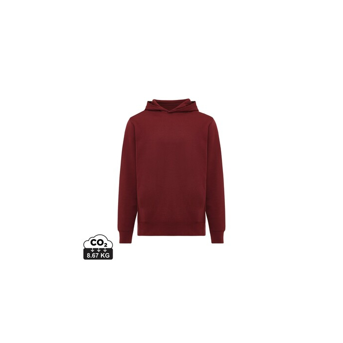 Bluza z kapturem i kieszeniami Iqoniq Yengo z bawełny z recyklingu czerwony