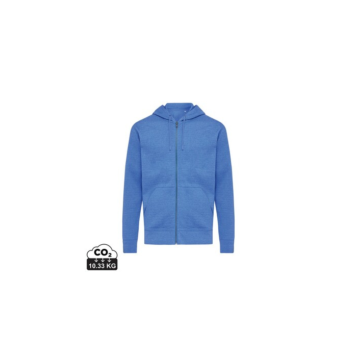 Bluza z kapturem z bawełny z recyklingu Iqoniq Abisko niebieski