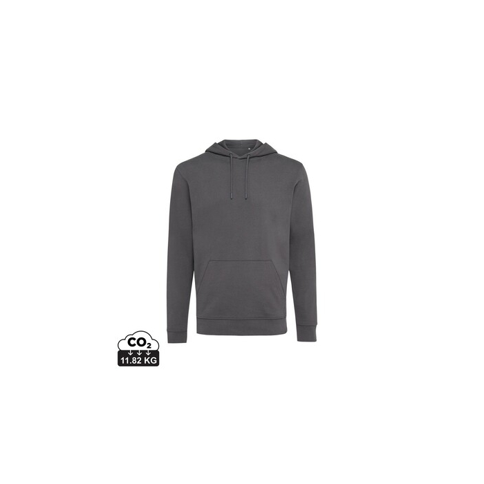Bluza z kapturem z bawełny z recyklingu Iqoniq Jasper grafitowy