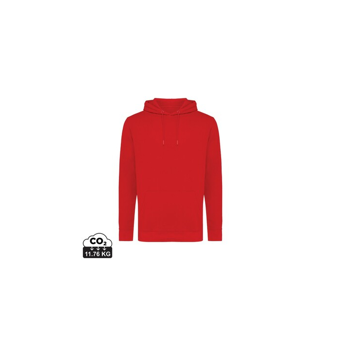 Bluza z kapturem z bawełny z recyklingu Iqoniq Jasper czerwony