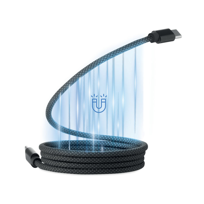 BRAID - Pleciony kabel magnetycznyRPET, Czarny