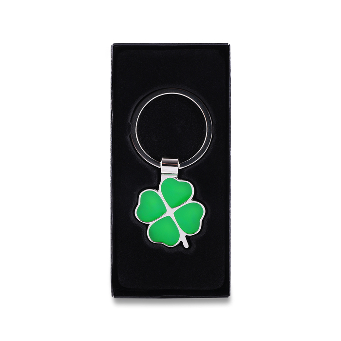 Brelok Clover Luck, zielony/srebrny