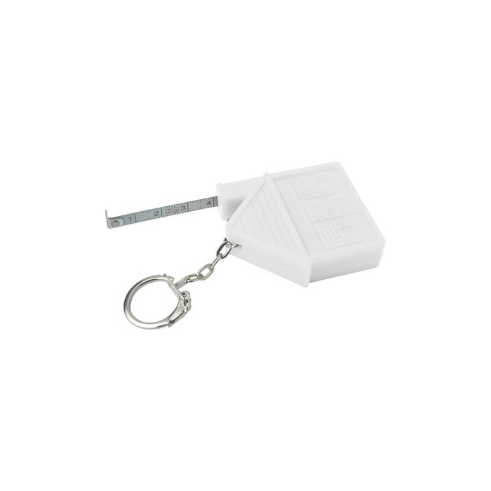 Brelok do kluczy "domek", miara 2m biały