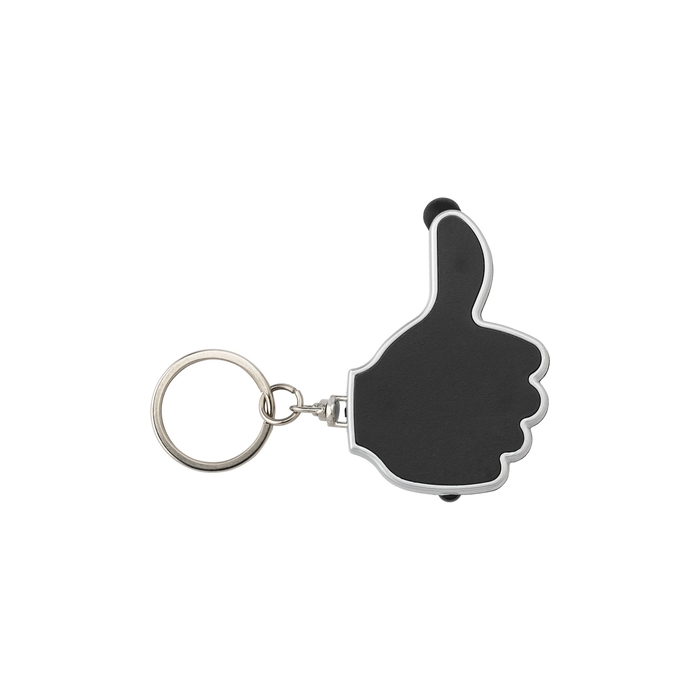 Brelok do kluczy "kciuk", lampka LED, touch pen czarny