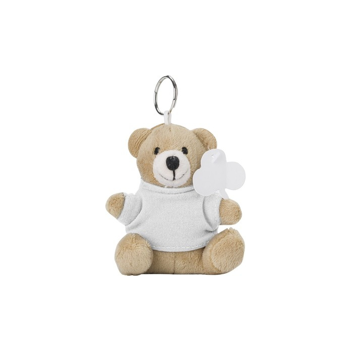 Brelok do kluczy, miś pluszowy biały