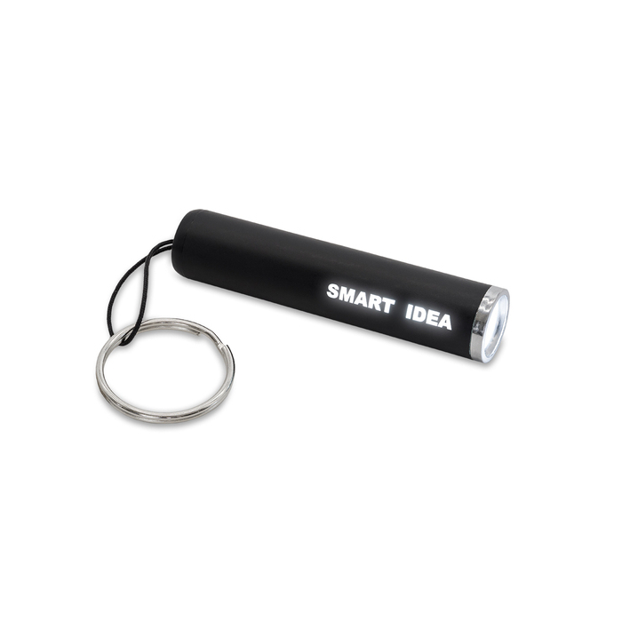 Brelok-latarka z podświetlanym logo LumiRing, czarny