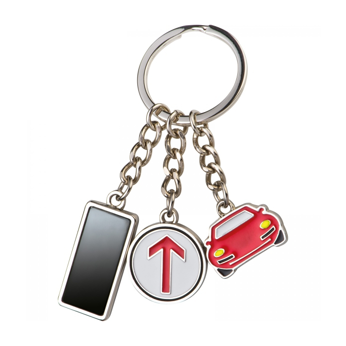 Brelok metalowy, wielokolorowy