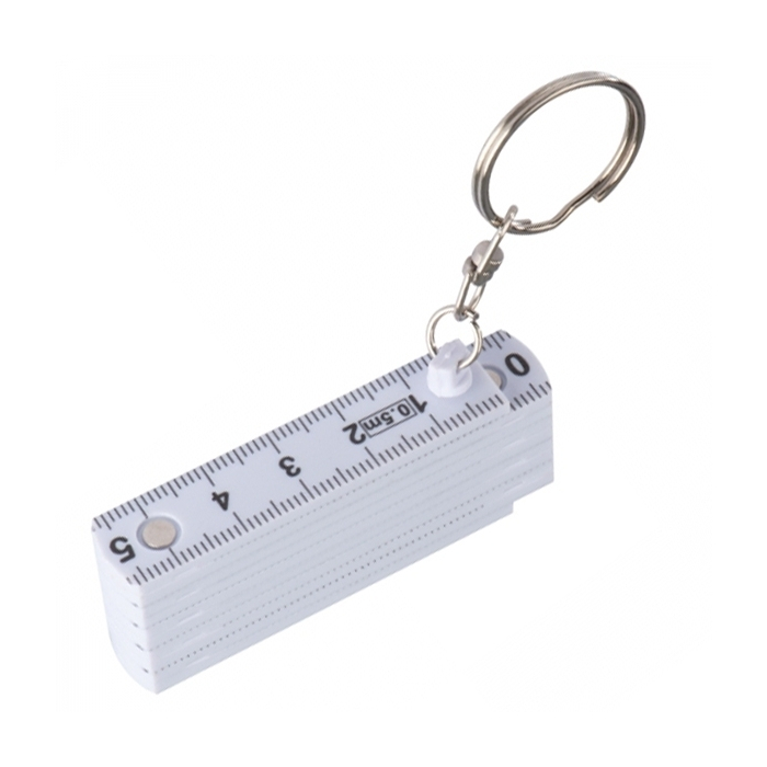 Brelok plastikowy z miarką składaną 0,5m, biały
