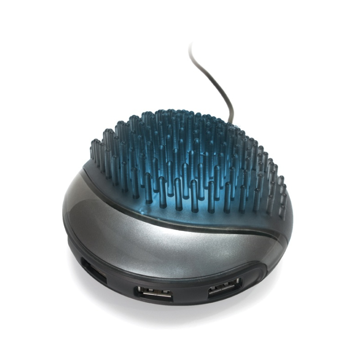 BUSINESS POINT - Rozgałęziacz USB z podstawą na wizytówki i podświetleniem