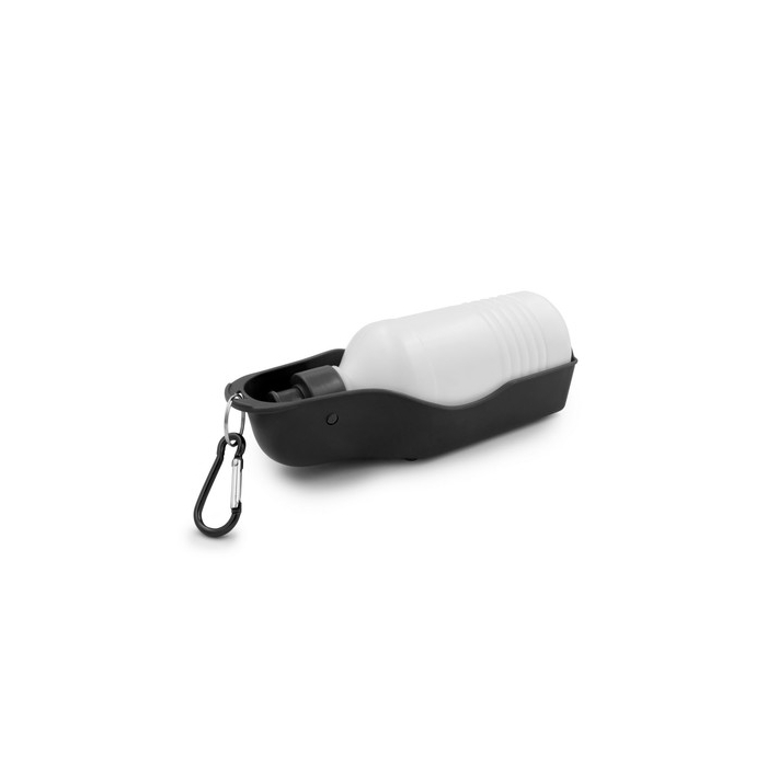 Butelka podróżna dla psa 250 ml, miska na wodę z karabińczykiem | Maud czarny