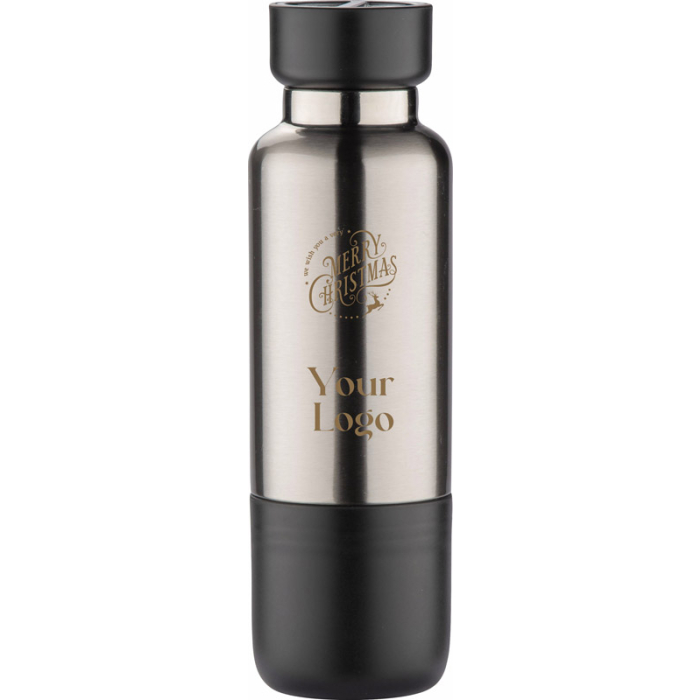 Butelka termiczna ze smyczką RON 500 ml czarny