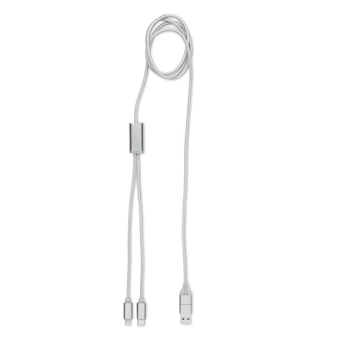 CABLONG - Długi kabel do ładowania 2w1, Srebrny