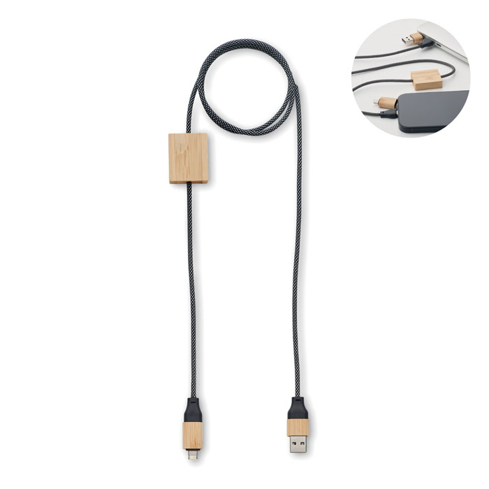 CABOO - Kabel ładujący o mocy 60W, Drewna