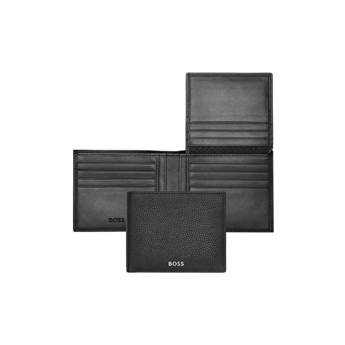 Card wallet with flap Classic Grained Black