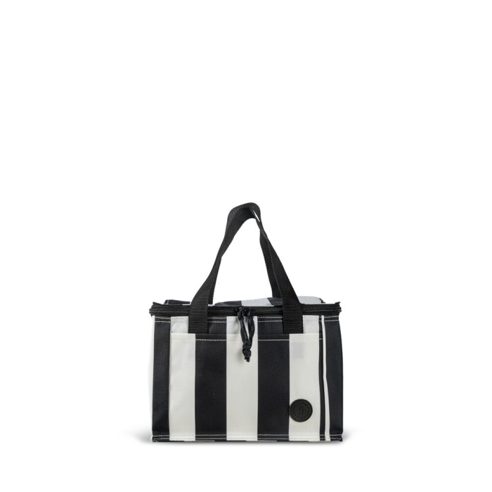 CITY TORBA TERMICZNA STRIPE rPET MAŁA, CZARNO-BIAŁY
