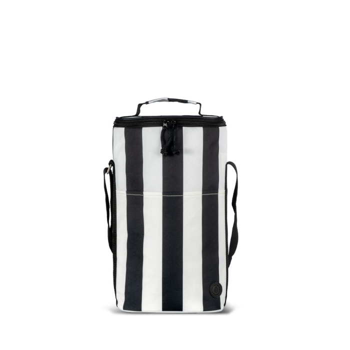 CITY TORBA TERMICZNA STRIPE WYSOKA  rPET, CZARNO-BIAŁY